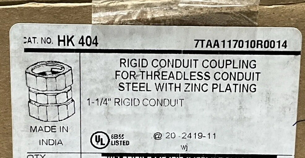Thomas & Betts HK-403 Rigid Compression Coupling 1" Malleable Iron Price Per 1