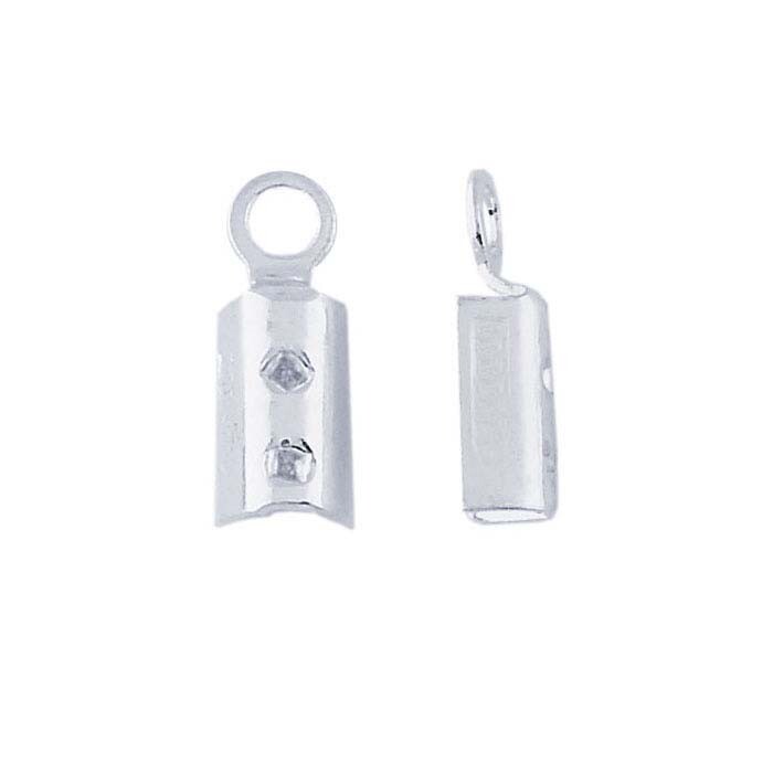 Sterling Silver Fold-Over Cord End Cap 2.5mm