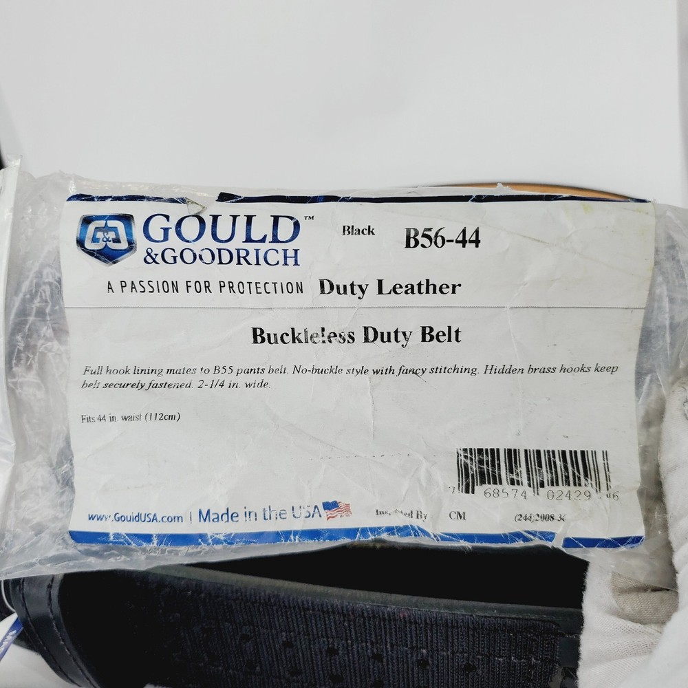 Gould & Goodrich Sam Browne Belt B56 Buckleless SYSTEM Full hook lining SIZE 44"