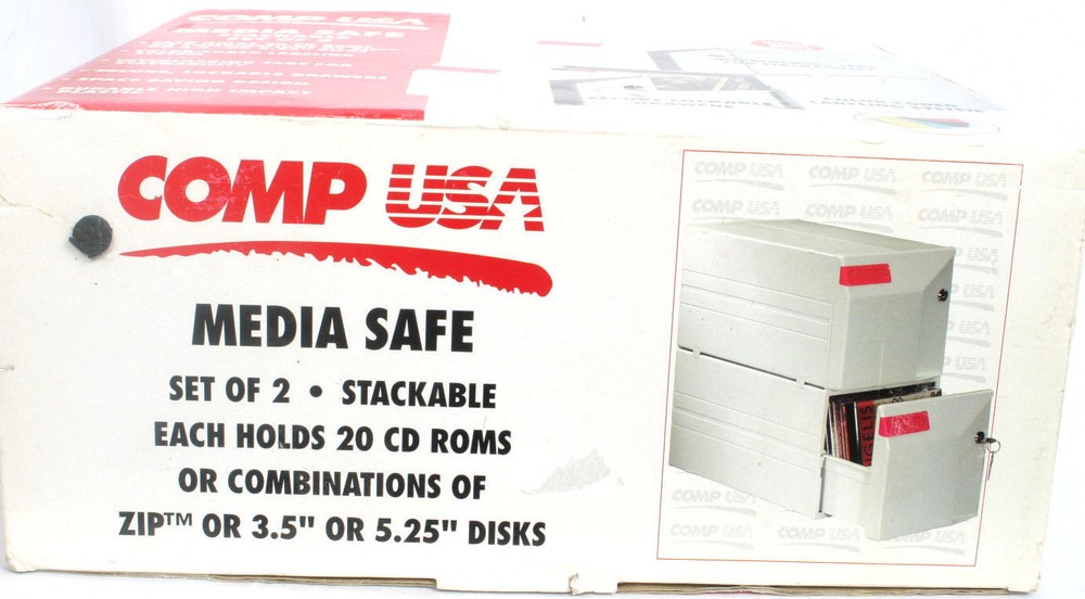 CompUSA CD/DVD/3.5"/5.25" Media 2 Locking Stackable Drawers