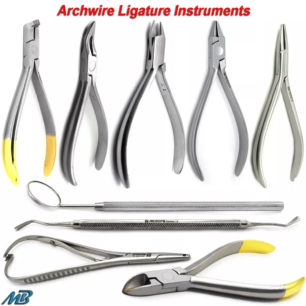 Orthodontic Wire Bending Placing Tool Elastic Mathieu Forceps Dental Instruments