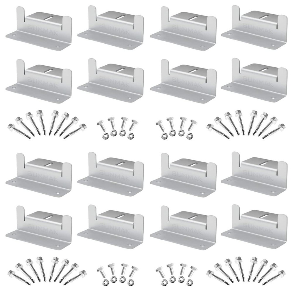16 Units per Set Solar Panel Mounting Z Brackets, Solar Panel Mounting Bracke...