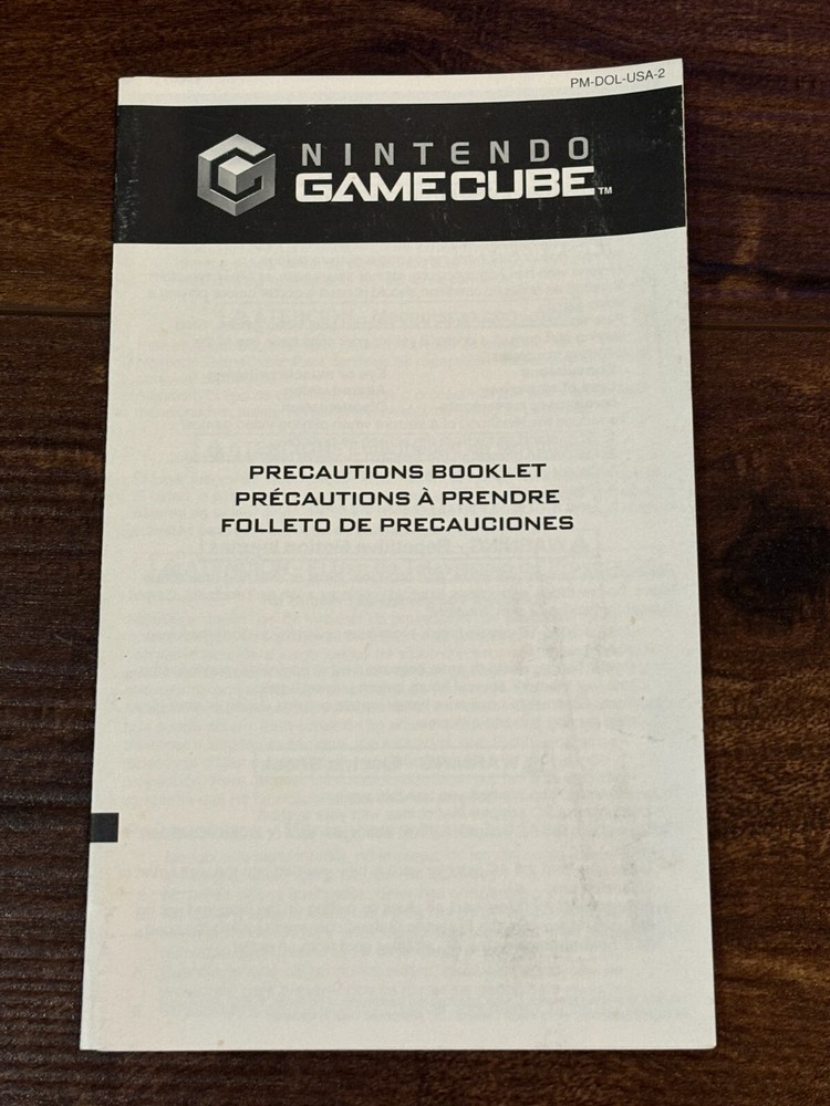 Precautions Booklet Nintendo Gamecube Instruction Manual Only