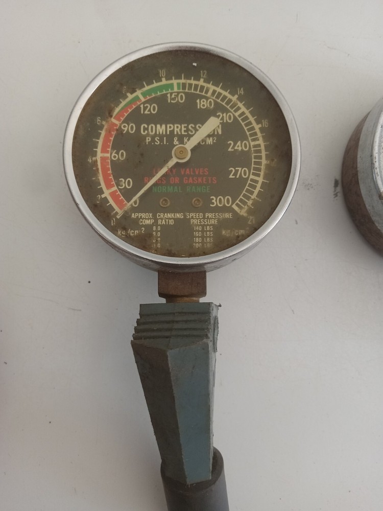 Vintage Diagnostic Tools Compression Tester And Vacuum Gauge