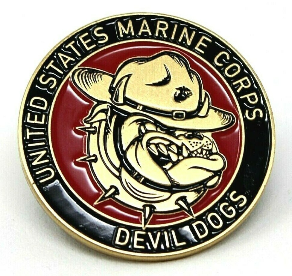 Devil Dogs Military Marine Corps Solid Brass Pin USMC Semper Fi