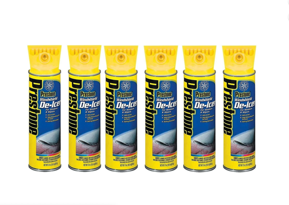 Prestone AS244 Windshield De-Icer - 17 oz. Aerosol, 6 Pack