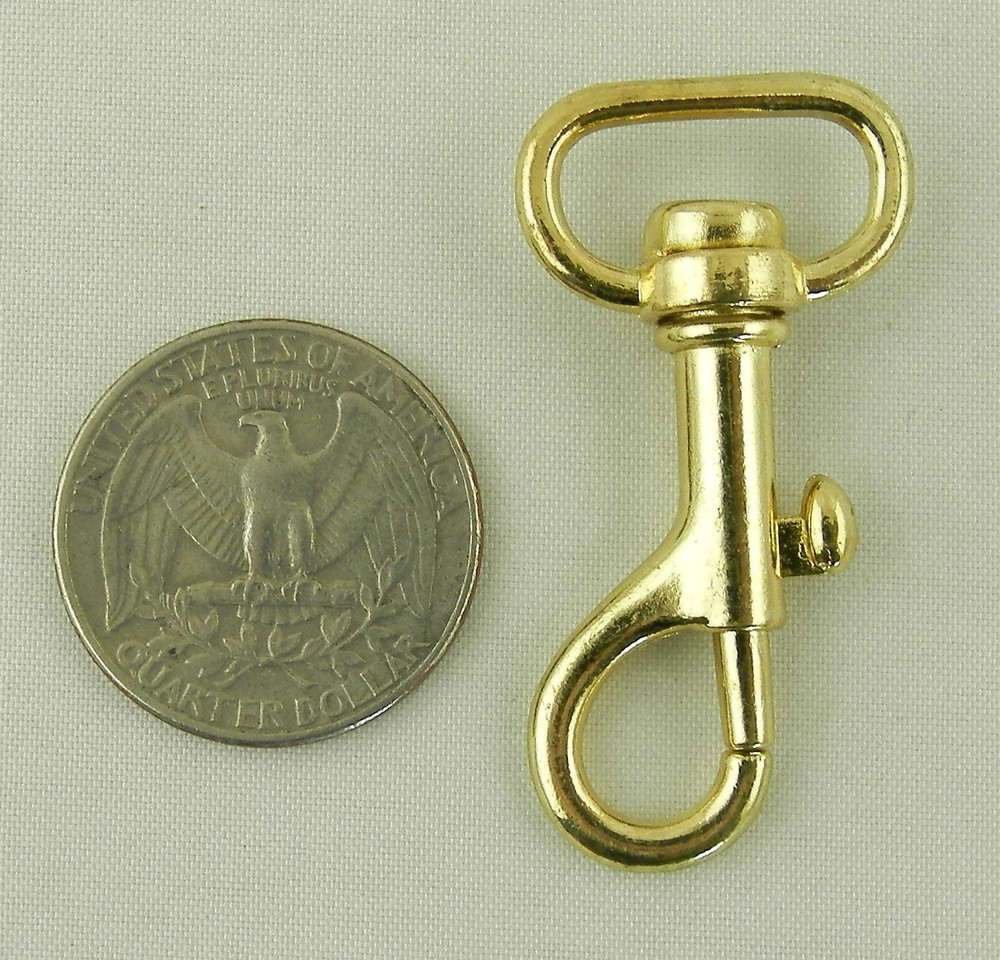 3/4" Swivel Snap Hook, Brass Plated (5-Pack)