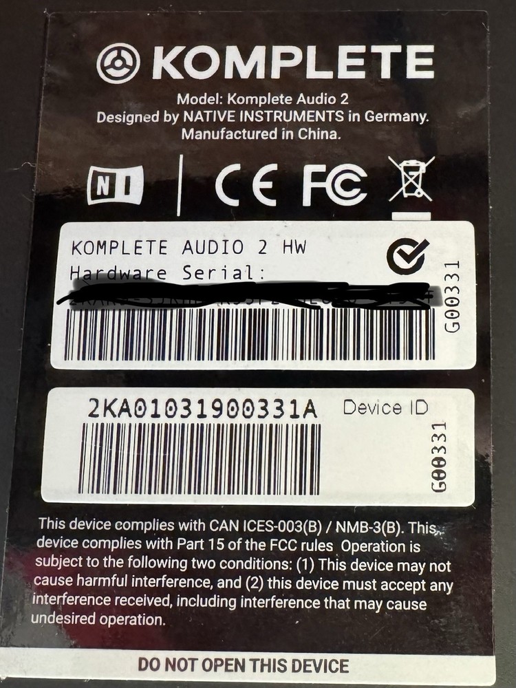 Native Instruments KOMPLETE Audio 2 Interface - Black