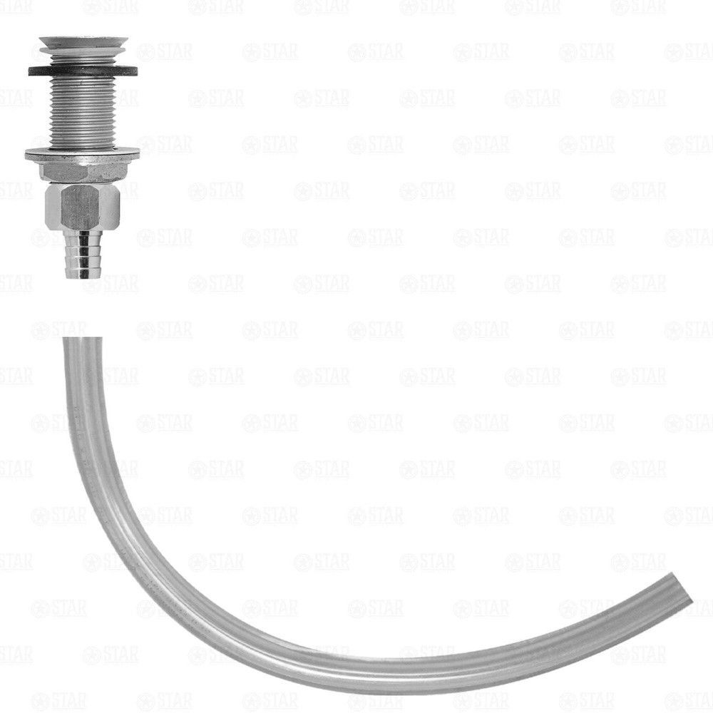 4" Kegerator Drip Tray Drain Kit + 3' Hose Assembly 7/8" (1/2" NPT) Threads