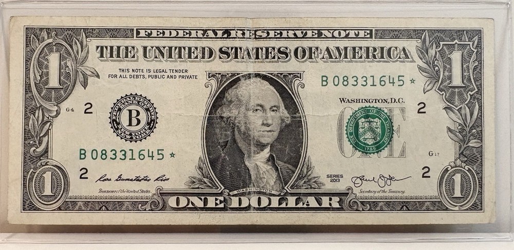 $1 2013 B Duplicate DC Star Note B08331645
