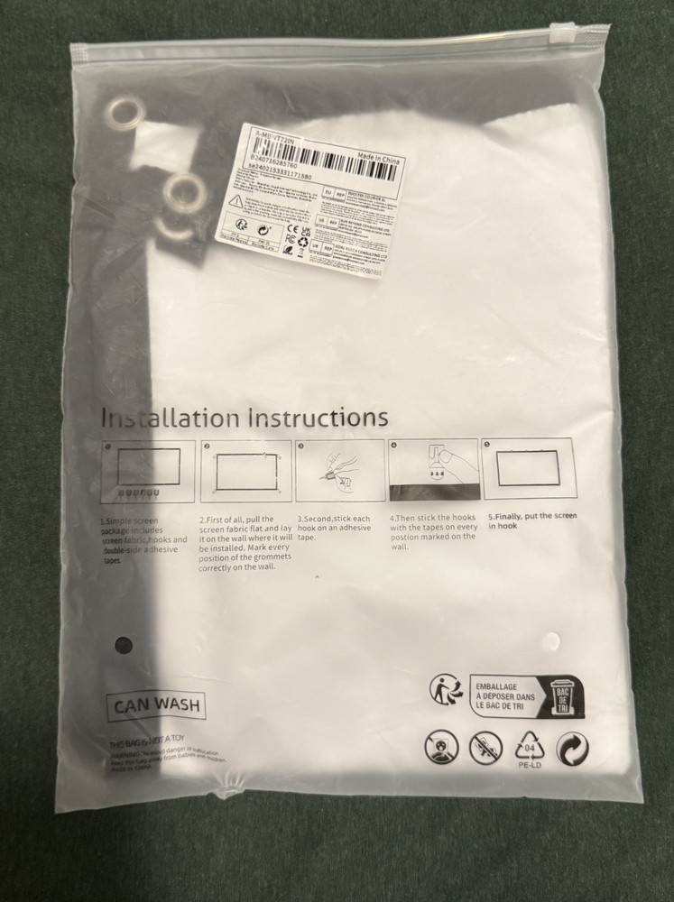 72 Inch Projector Screen 16:9 Fabric