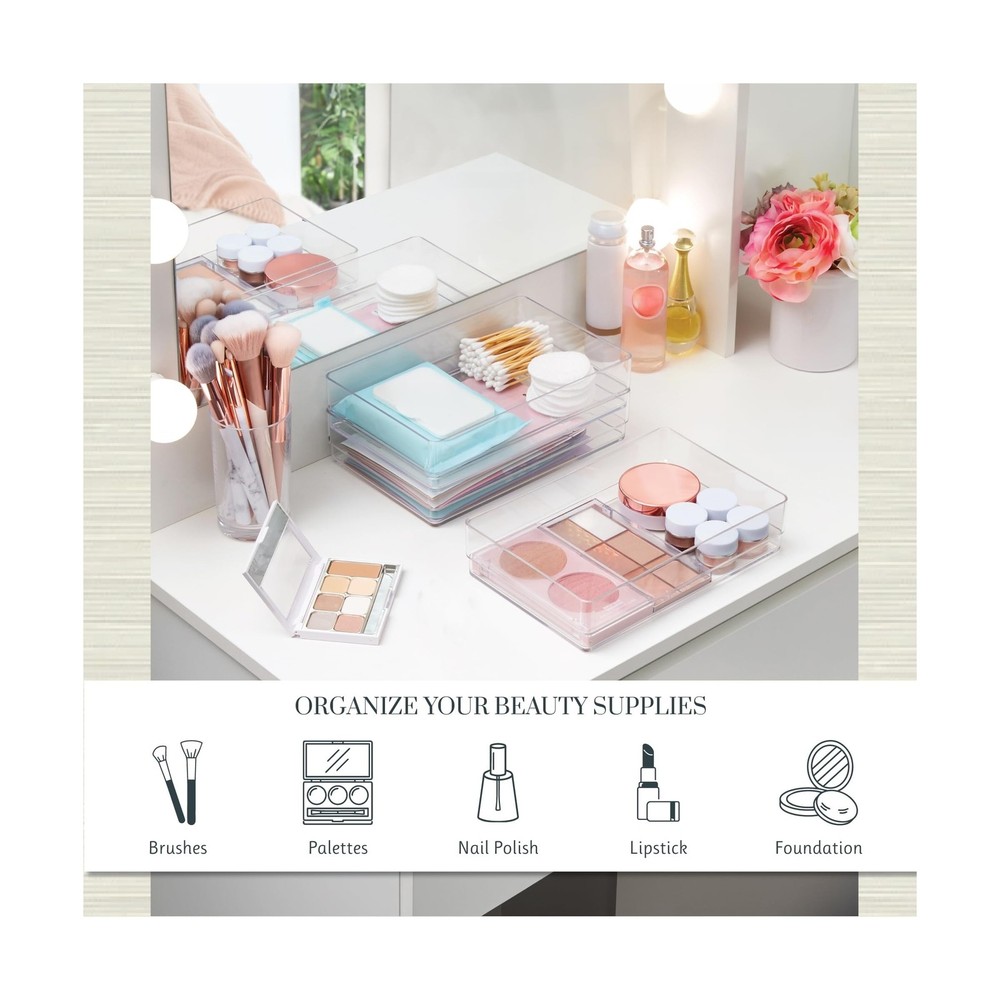 STORi SimpleSort 3-Piece Stackable Clear Drawer Organizer Set | 9" x 6" x 2" ...