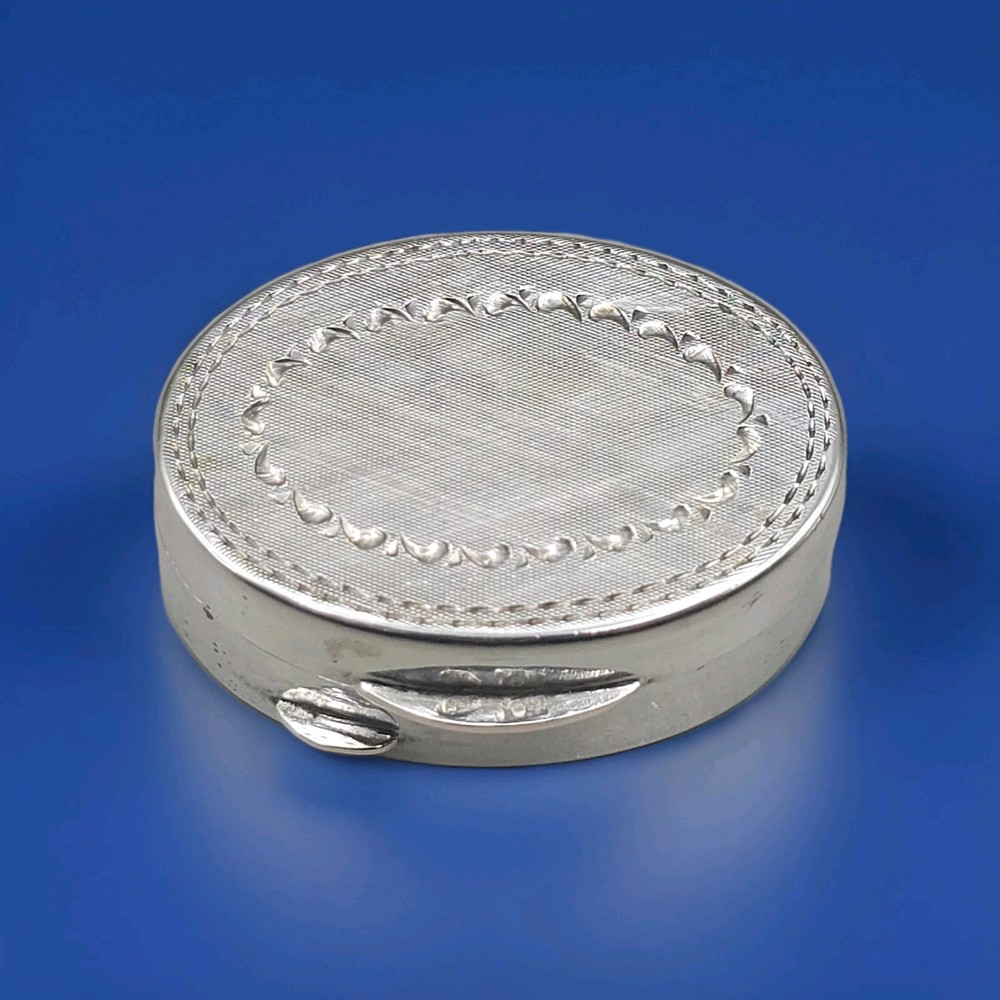 Antique Continental 800 Silver Pill Box Snuff Box