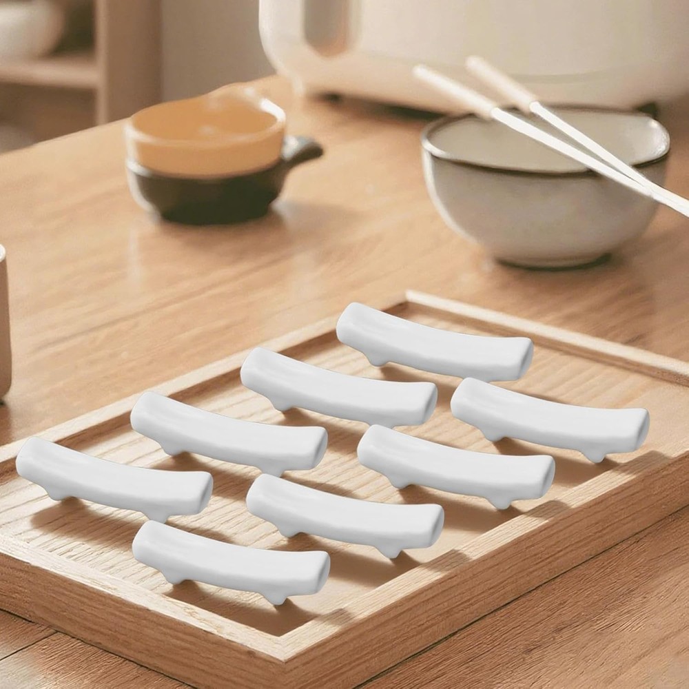 12 Pcs White Ceramic Chopstick Holders Chopstick Rest Tableware Stands