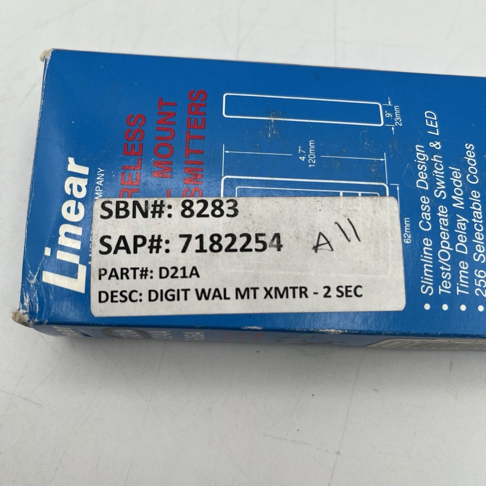 BRAND NEW!! Linear Wireless Wall Mount Transmitter Pushbutton Beige - D-21A