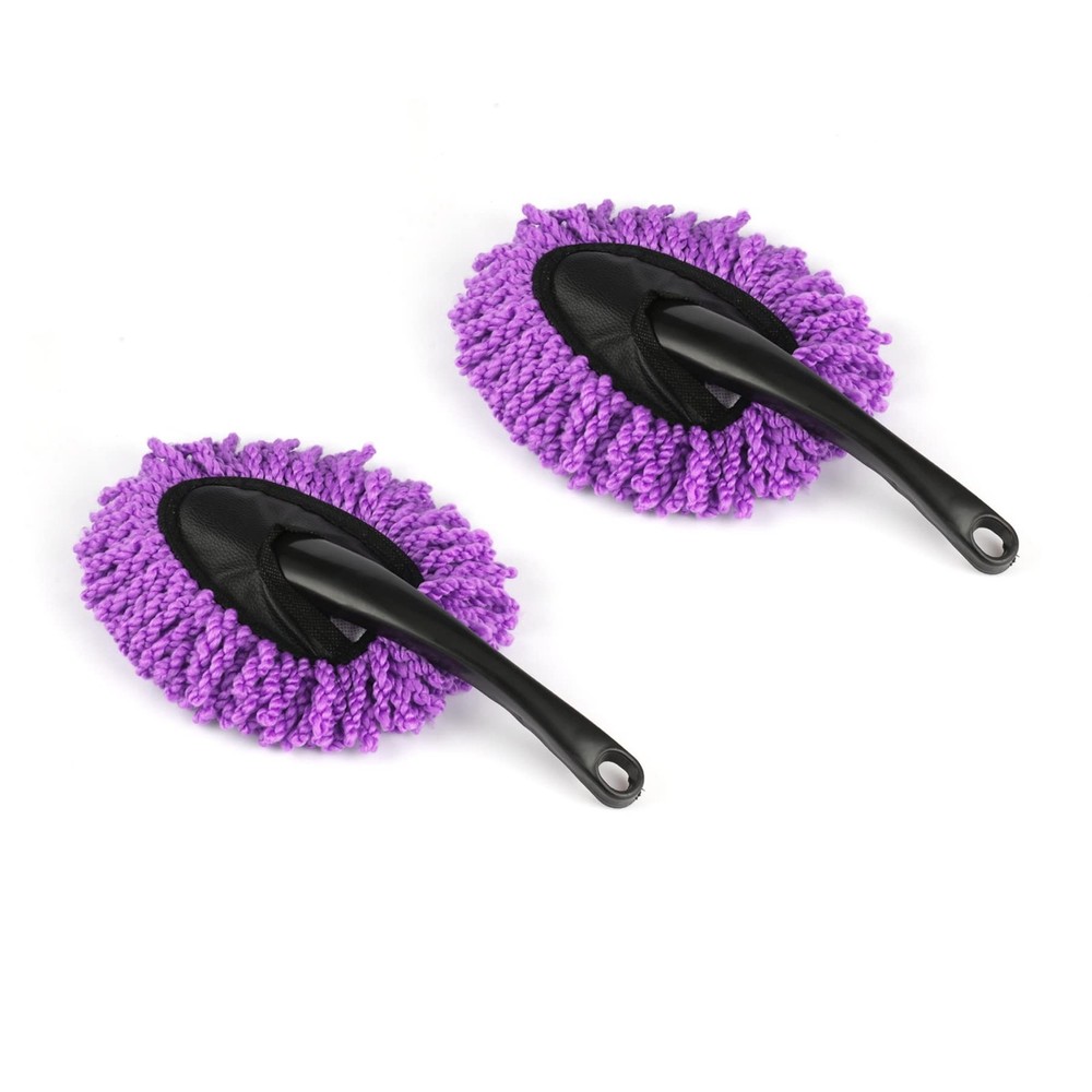 Amiss 2 Pack Mini Microfiber Car Dash Duster Brush, Multi-Functional Car Clea...