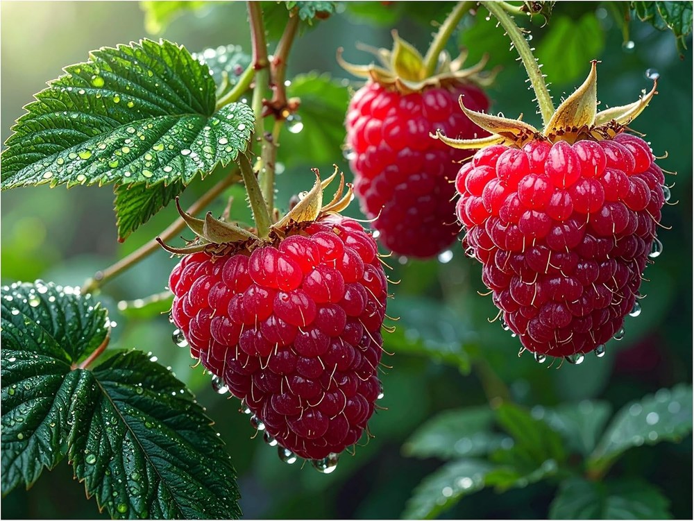 Tile Mural Ripe Raspberry Juicy Berries Kitchen Wall Backsplash Marble Ceramic