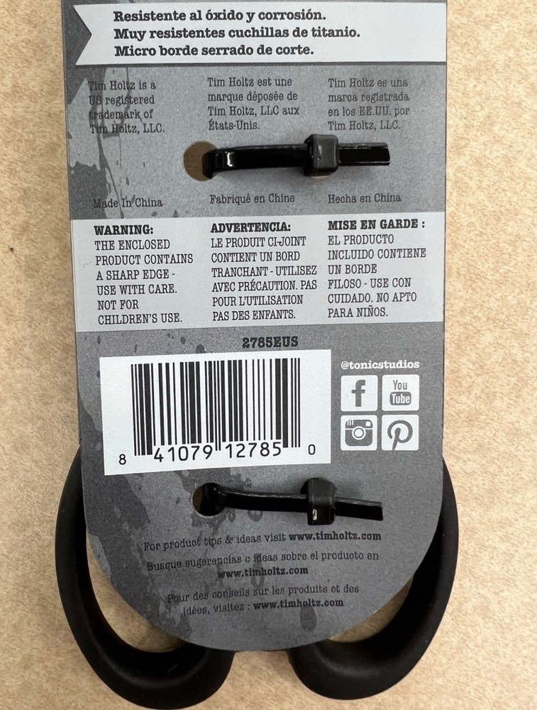 Tim Holtz - Titanium Micro Serrated Mini-Snips 5" Left Handed Scissors