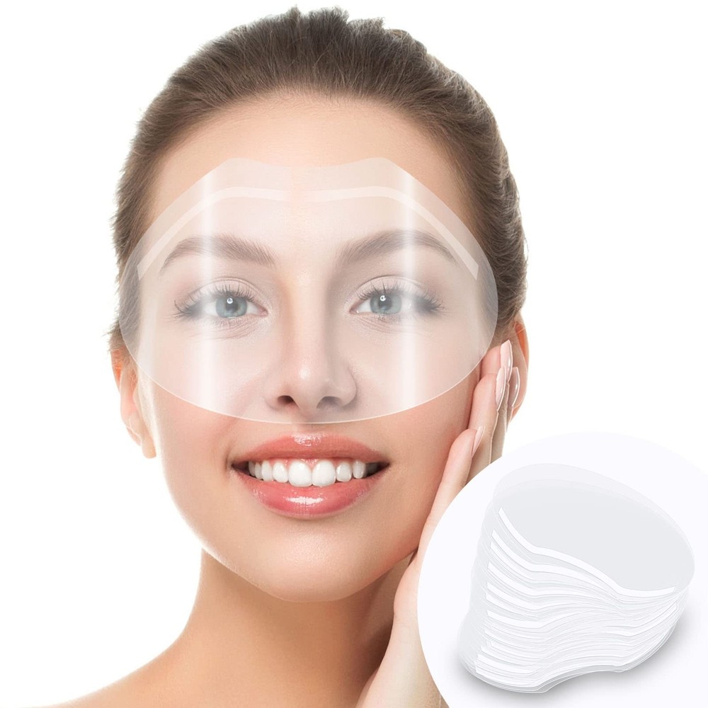30 PCS Shower Face Eye Shields，Clear Visors Protector Makeup 30pcs, Clear