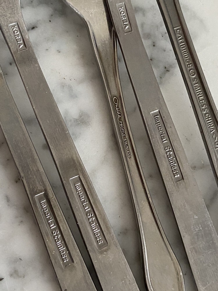 Craft Lot stainless vintage flatware Granada Imperial Oneida Ecko 31 pieces