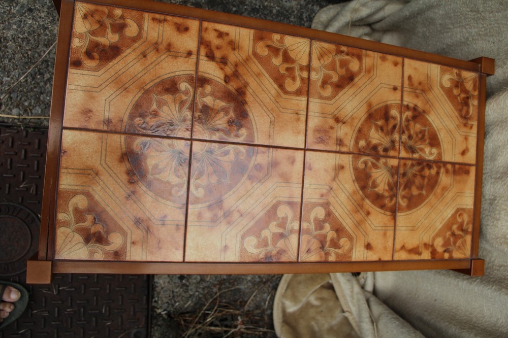 Vintage Mid Century Danish Solid Teak tiled Coffee Table.