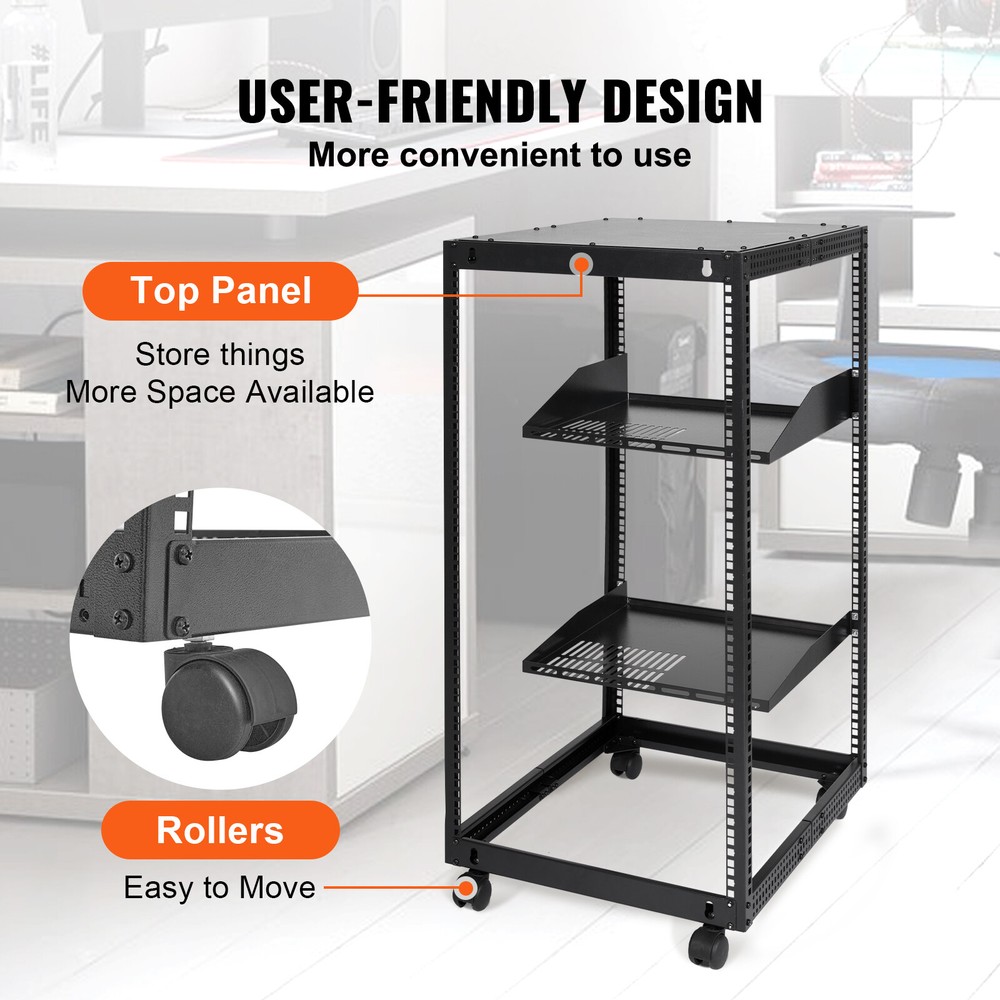 20U 4 Post Open Frame Server Rack Network Enclosure 23''-40'' Adjustable