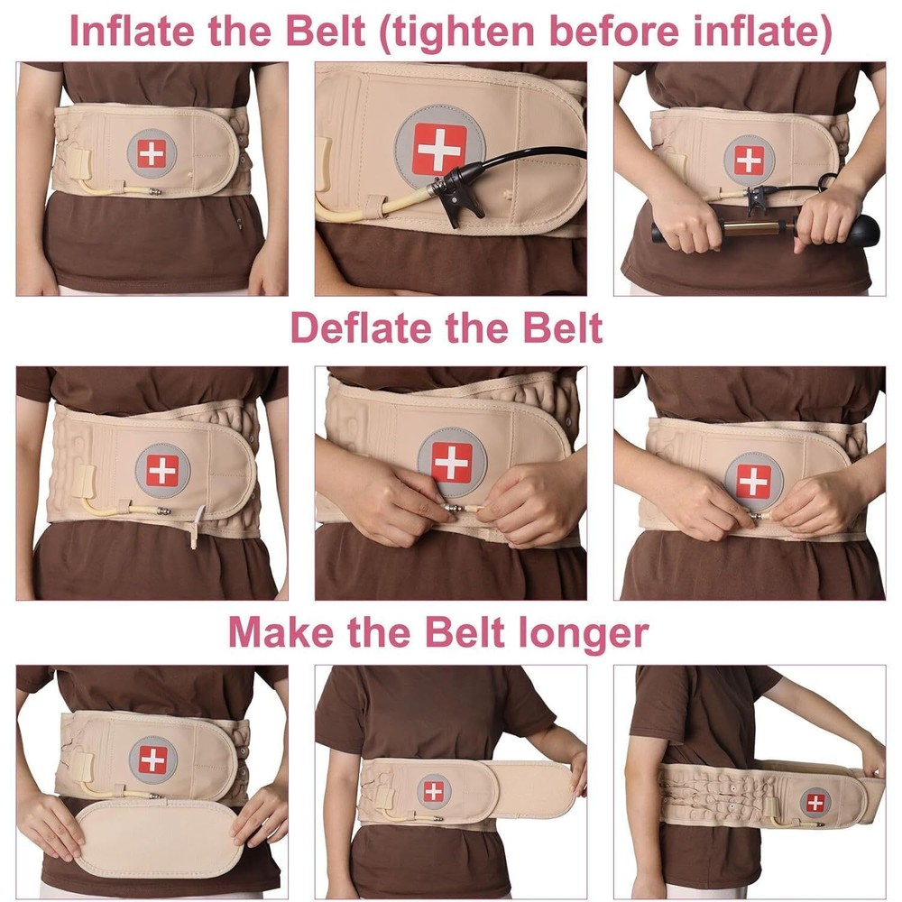 Decompression Back Brace Lumbar Belt Spinal Support & Extender Belt Air Traction