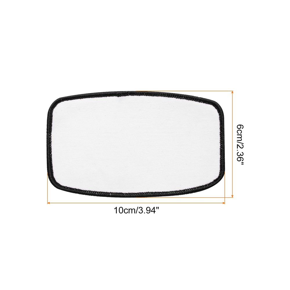 20pcs Sublimation Patch Blank Oval Rectangle White with Black Border