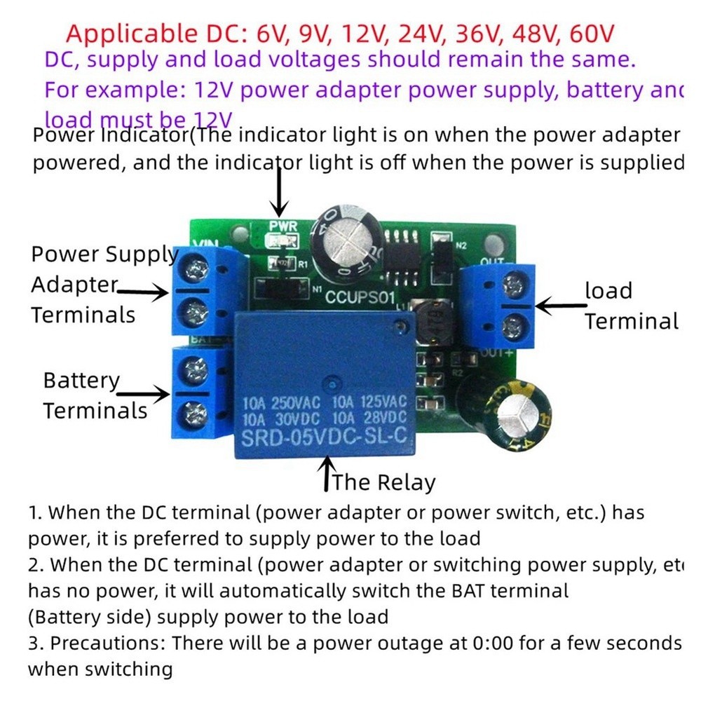 CCUPS01 Emergency Cut-Off Board DC6V-60V Control Board -OFF Automatic6653