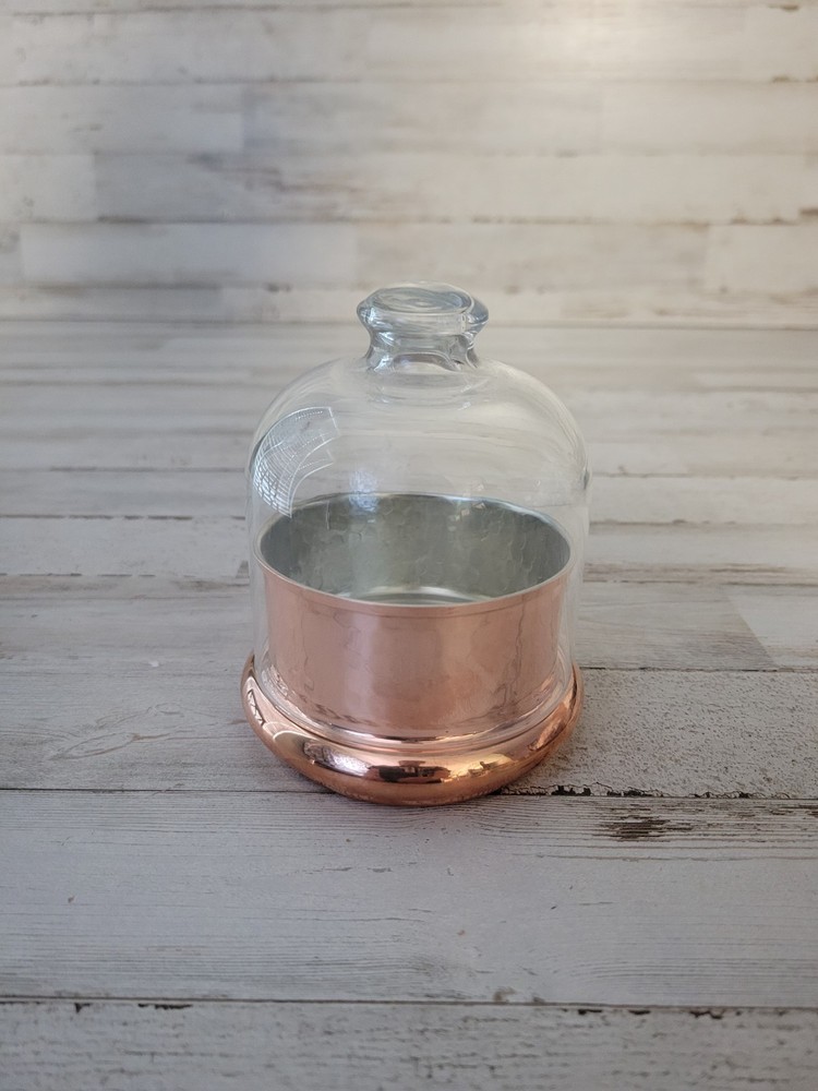 Williams Sonoma Hammered Copper Butter Keeper Round