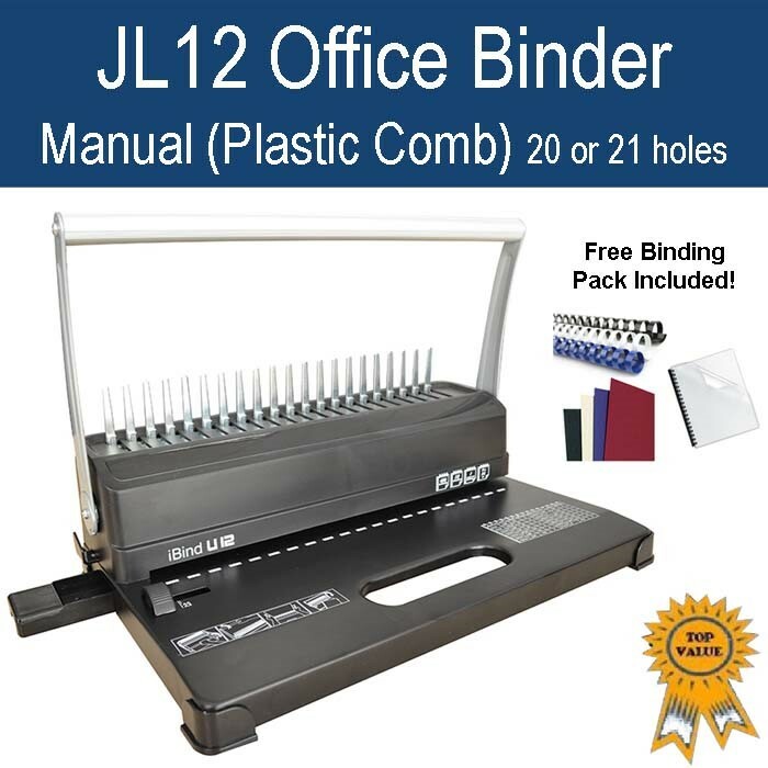 New Home Office Plastic Comb Binder / Binding Machine -White (Free Starter Pack)