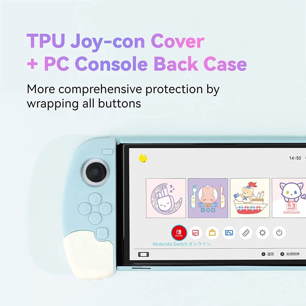GeekShare Nintendo Switch Oled Protective Case Shell Cat Jo Jo Ergonomic Design