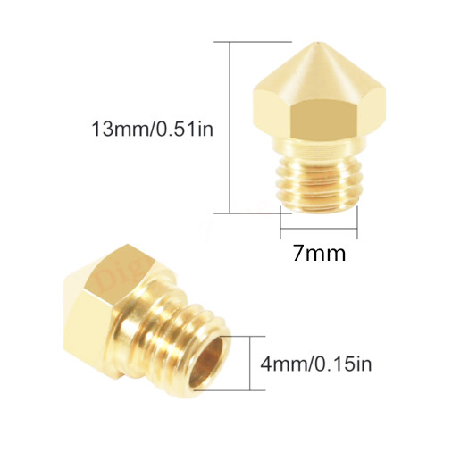 Brass nozzle nozzle for Qidi Tech X-Maker / X-Pro / X-Plus / X-Max / X-CF Pro