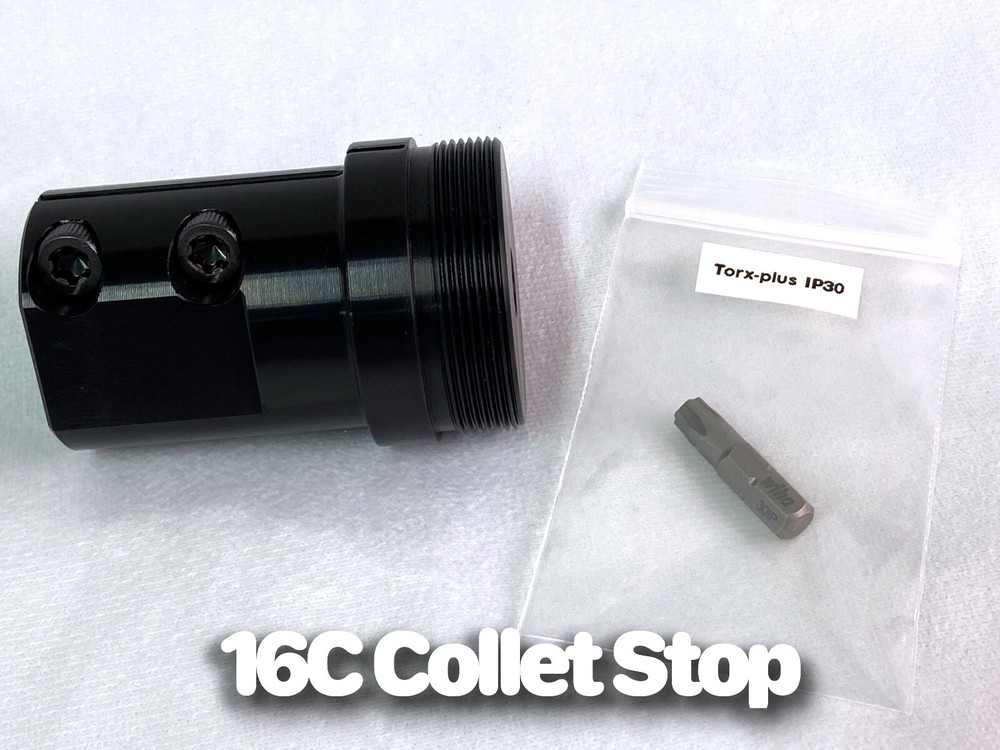 Unique 16C Collet Stop w/11 different size stop pins - Quick and easy adjustment