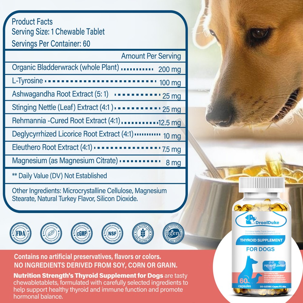 (2 Packs)Thyroid Supplement for Dog,Balanced Thyroid Function,Healthy Metabolism