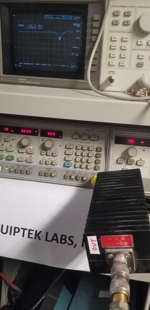 RF Attenuator 4 GHz 100W 30dB C Band Response Plot incl. "N" type High Power