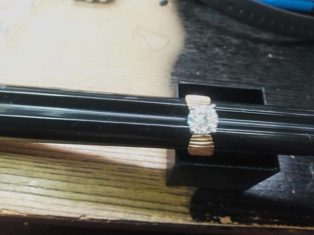 Gold Plated Clear CZ Solitaire Ring Size 8