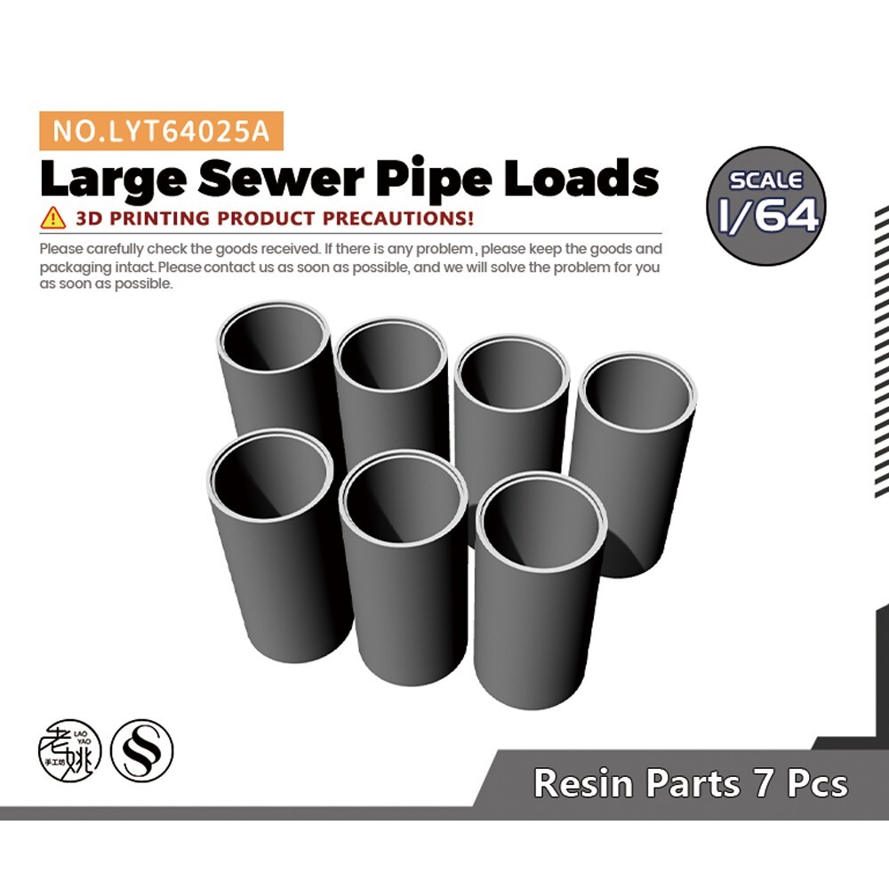 Yao's Studio 1/64 Large Sewer Pipe Loads FOR Model Railroads Display Type-1