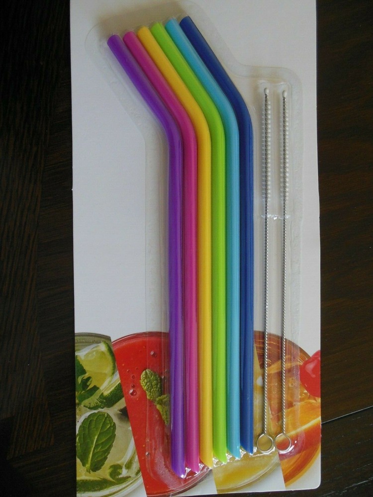 Silicone  Straw  Set  ** 8 pcs *** Free  Shipping
