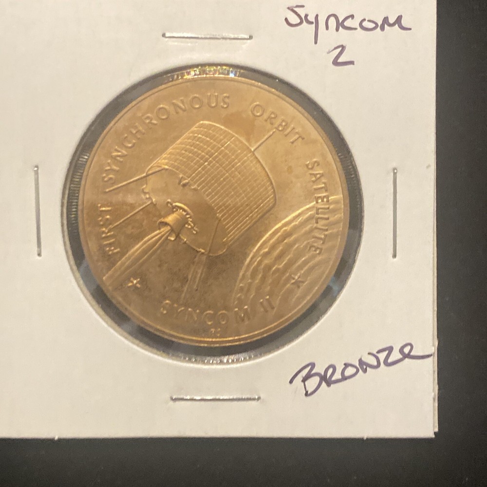 Vintage Syncom 2 Bronze Token Space Synchronous Orbit Satellite Token