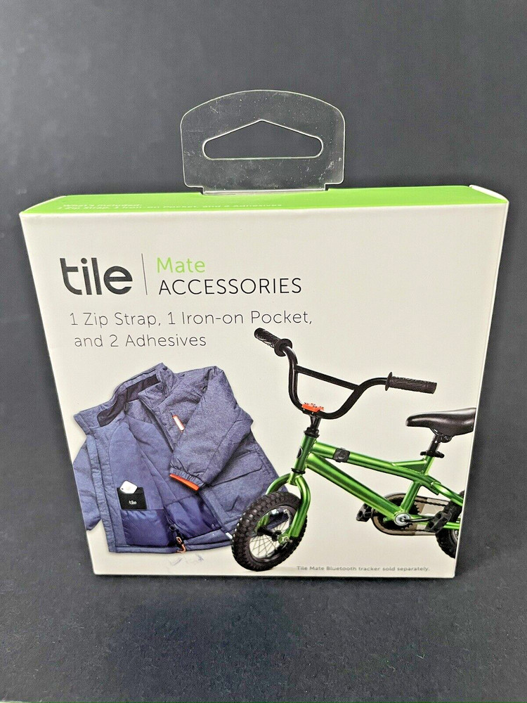 Tile Mate Bluetooth Accessories Pack 1 Zip Strap 1 Iron-on Pocket 2 Adhesives