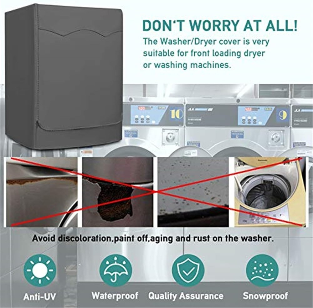 Washer Dryer Cover Waterproof Dustproof Heavy Duty for Front-Loading Machines