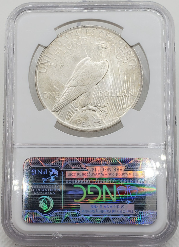 1923 Peace Silver Dollar NGC MS 65 CAC Sticker