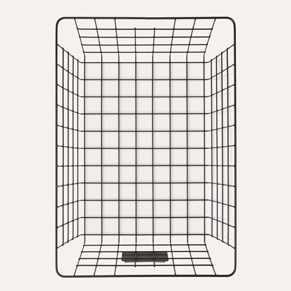 Wire Storage Baskets Organizing Black Pack of 6