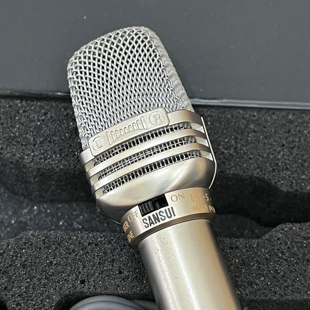 Vintage Sansui EM-5 Dynamic Microphone Japan - Untested