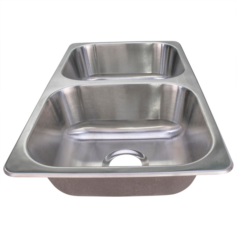 Stainless Steel RV Sink Double Bowl Sink 27X16X7" 304 Ss RV Kitchen Sink