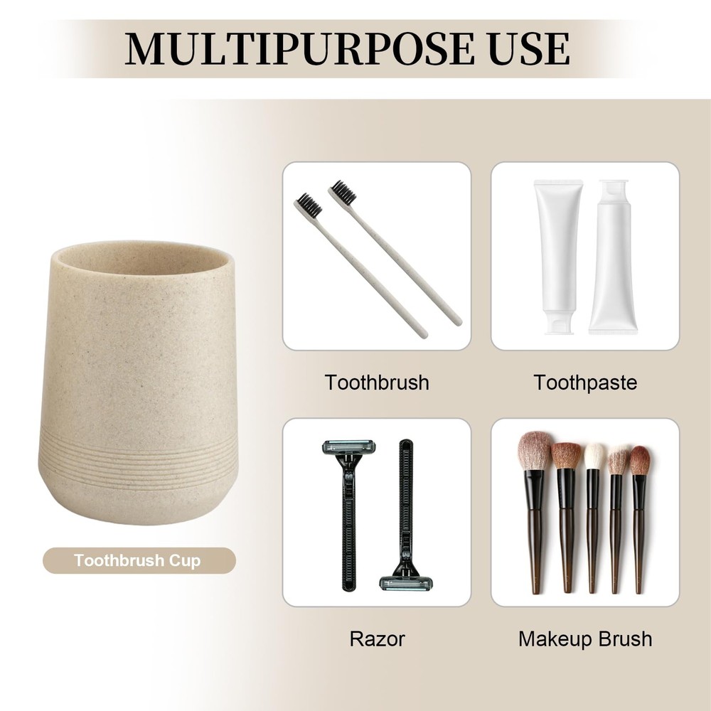 Bathroom Accessories Set, 2 Piece Resin Accessory Set with Beige