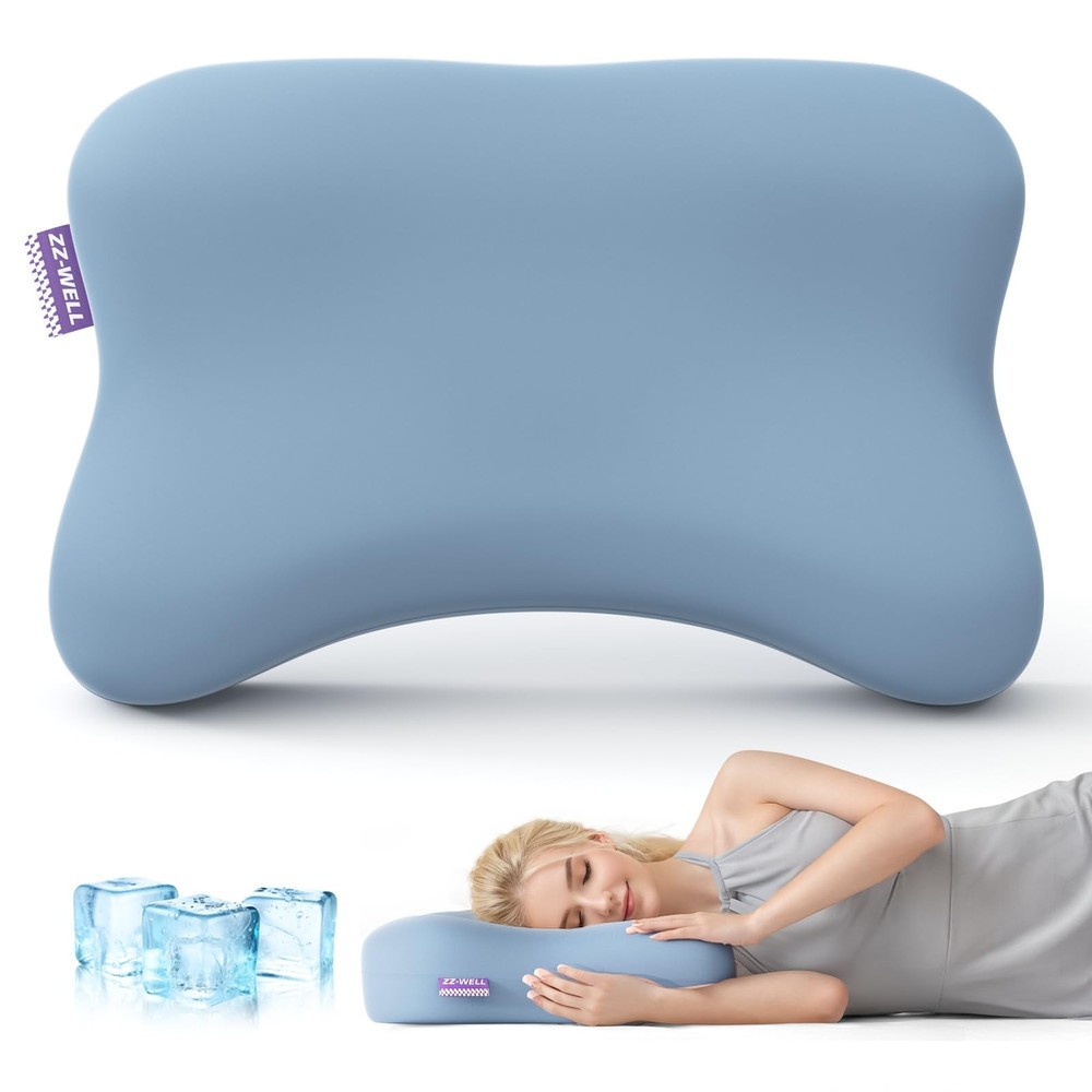 Side Sleeper Pillow - Patented Cervical Neck Pillow for Sleeping with Cooling...