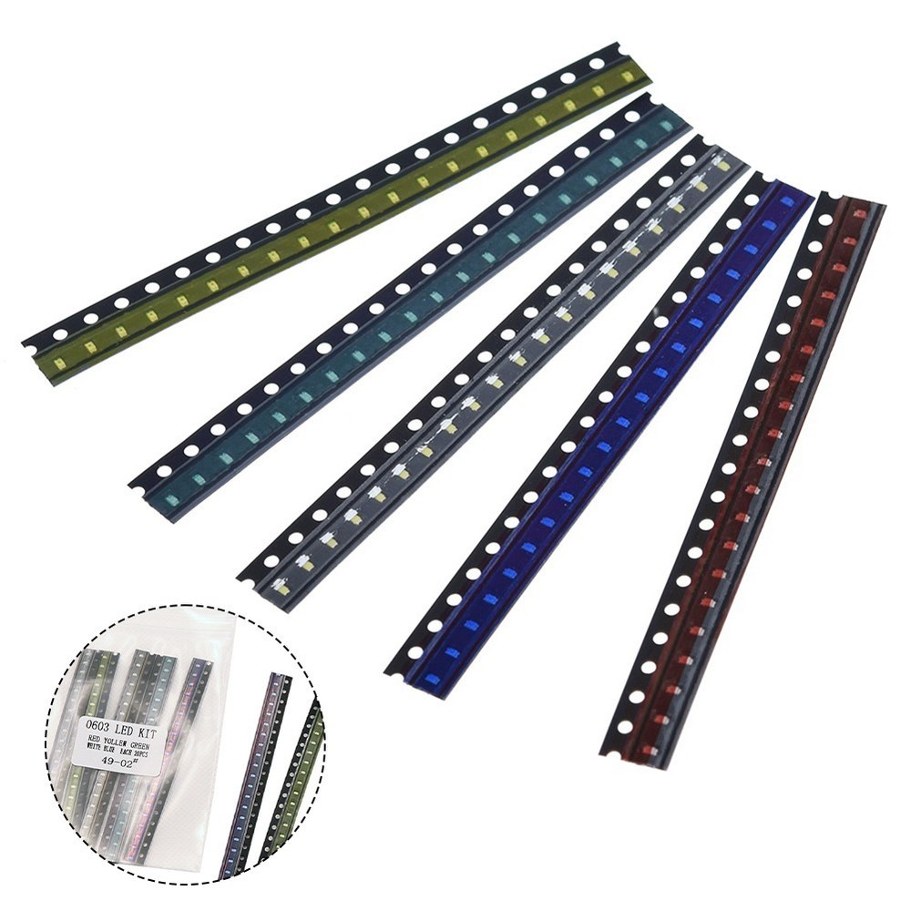 100pcs 5 Values 0603 LED Light Kit for Diverse Lighting Applications