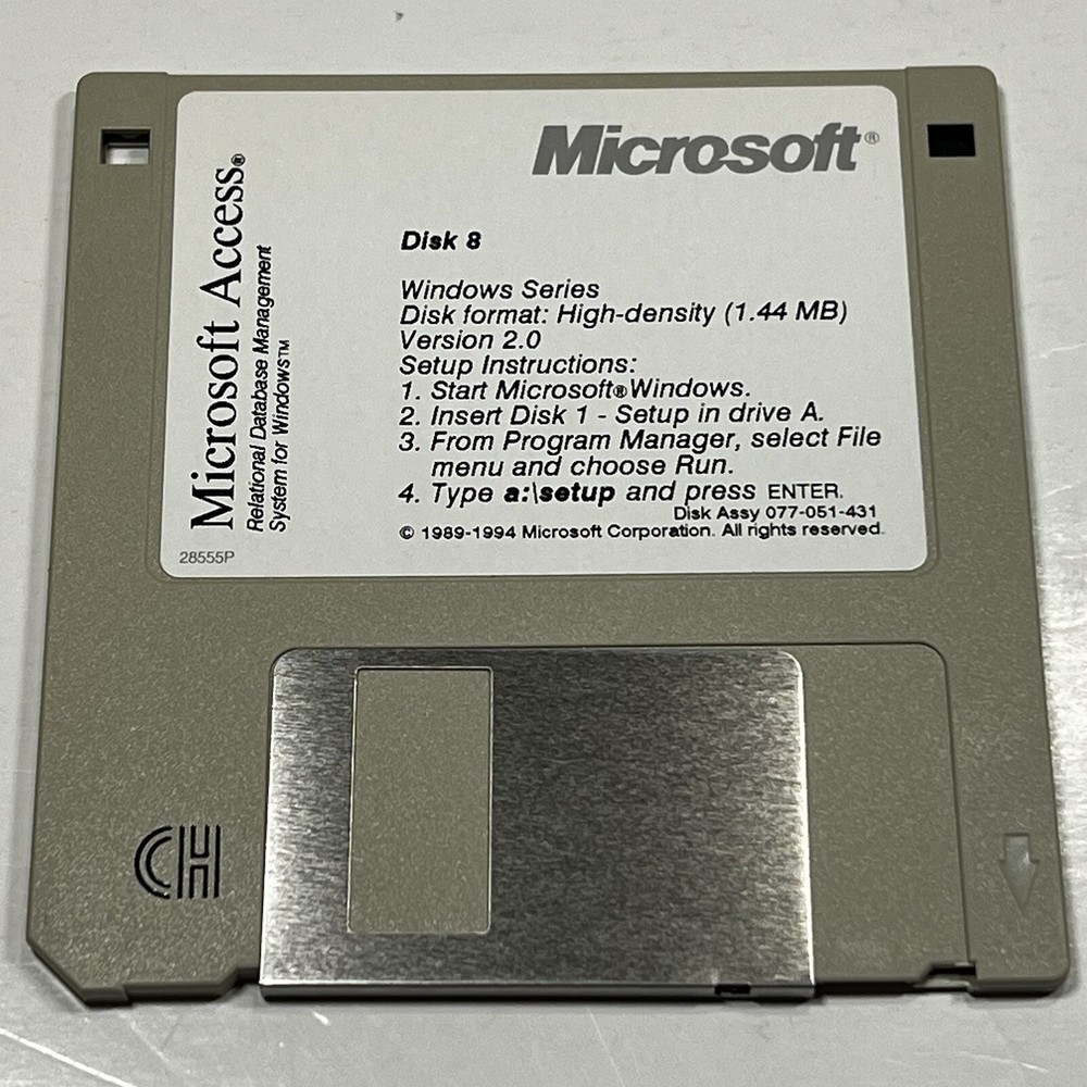 Microsoft Access Version 2 Windows 3.5” Floppy Disc 1994